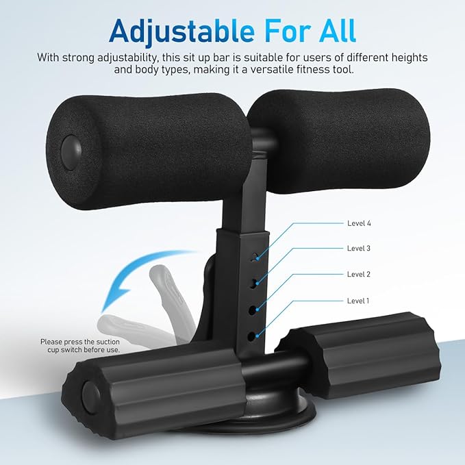 Adjustable Sit up Bar with Strong Suction Cups Foot Holder for Home Core Training and Abdominal Workout Equipment Multifunctional Fitness Auxiliary Device