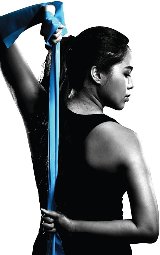 Product of Malaysia Sanctband Level 4 Heavy Blue 50 Yards Resistance Exercise Bands Physical Therapy for Strength Training Yoga Pilates Stretching Stretch Elastic Band Different Strengths Workout