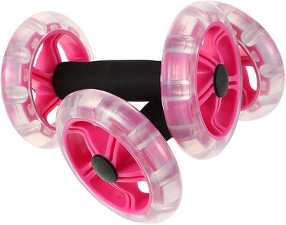 Kisangel 2pcs Double Ab Roller Wheels, Exercise Roller Weight Loss Equipment, Portable Workout Fitness for Abdominal Home Office
