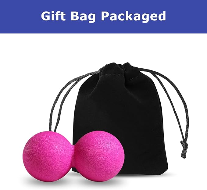GOGO Peanut Massage Ball for Myofascial Release, Royal Blue Double Lacrosse Fascia Balls for Back Feet Trigger Point Therapy, Deep Tissue