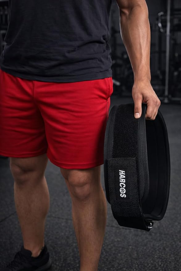 HARCOS 6 Inch Nylon Weight Lifting Belt for Men & Women – Heavy Duty Double D-Ring Gym Belt with Padded Lumbar Back Support – Adjustable Workout Belt for Squats, Deadlifts & Strength Training