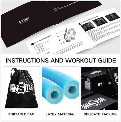 INNSTAR Booty Resistance Band Vertical Jump Trainer Leg Strength Resistance Bands Set for Basketball Triple Jump Football Volleyball Training Provide, Substitute for Plyometric Jump Box