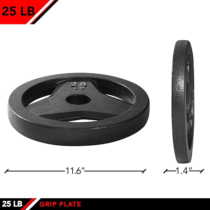 JFIT Olympic 2 Inch Grip Plates and Bumper Plates for Barbell - Single Weights or Sets of 2 (Muliple Weights)
