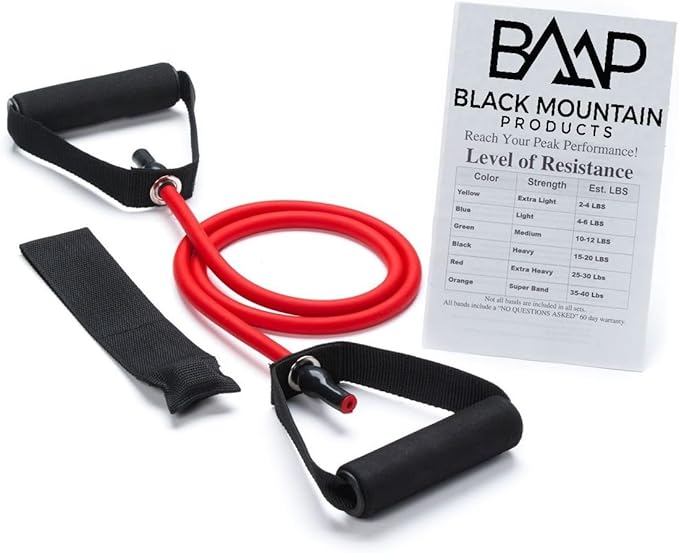 Black Mountain Products Single Resistance Band - Door Anchor and Starter Guide Included