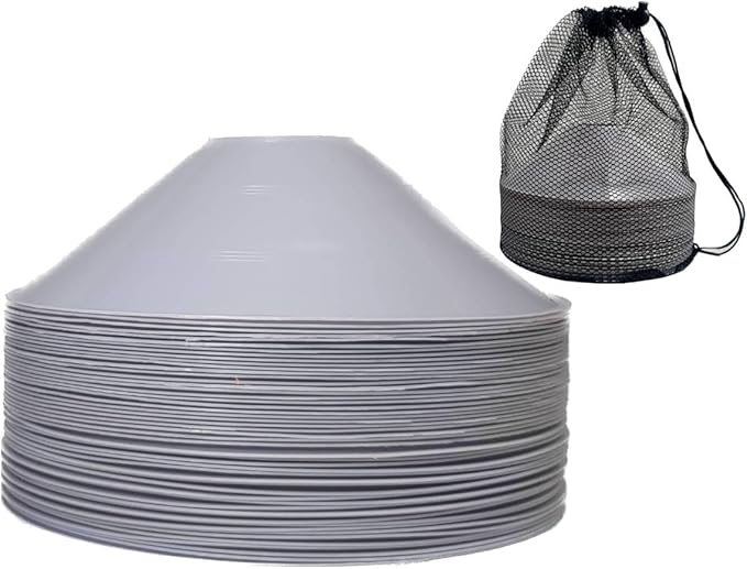 Thicker Disc Cones (Set of 50) Agility Soccer Cones with Carry Bag for Training,Football, Kids, Sports, Field Cone Markers