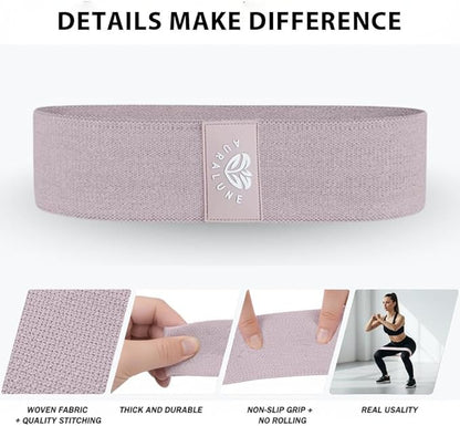 Fabric Resistance Bands Set, 3 Colors with Carry Bag, Non-Slip Workout Bands for Legs and Glutes- Different streght Levels.