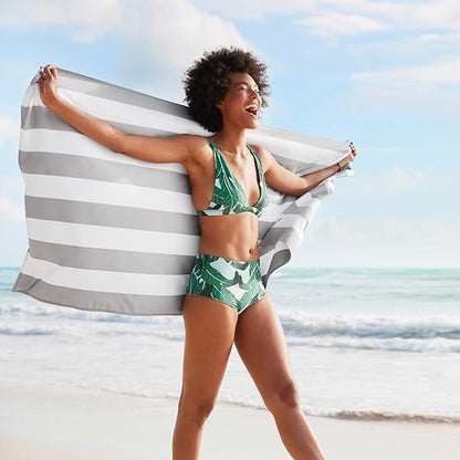 Dock & Bay Beach Towel - Quick Dry, Sand Free - Compact, Lightweight - 100% Recycled - Includes Bag - Cabana - Set of 6 - Large (160x90cm, 63x35)