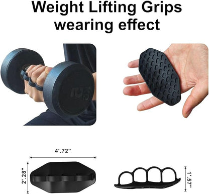 Weight Lifting Wrist Strap& Weight Lifting Grips ，Leather Weightlifting Wrist ，Rubber Gym Grips Pads Straps for Deadlifts, Heavy Powerlifting Strength Training, Gym Workouts Men/Women