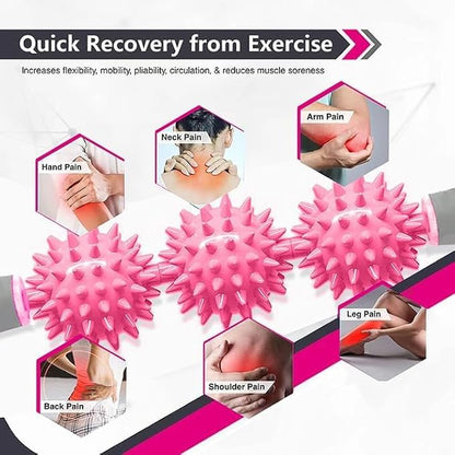 Cellulite Massager, Fascia Blaster for Cellulite, Muscle Roller Stick Lymphatic Drainage Massager for Relif Body Sorness, Trigger Points, Sports Legs, Back Recovery, Rose Red