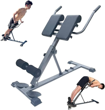 Roman Chair Hyper Bench Back Extension - Full Body Exercise Hyperextension Adjustable Home Gym - AB Sit Up Bench Core Trainer, Abdominal Strength Training Equipment Lower Body Leg Workout