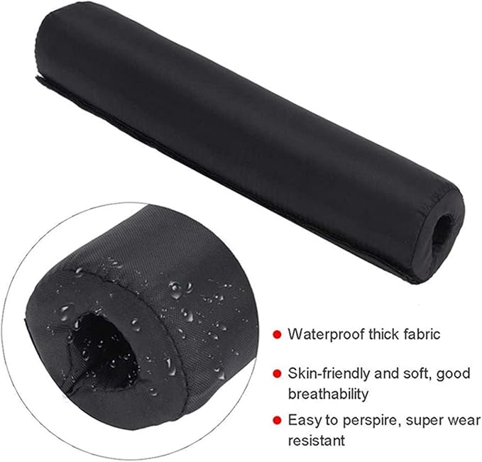 Barbell Pad for Squats & Hip Thrusts - 35cm (13.8 inch) Foam & Nylon Cushion for Standard Bars - Gym Weightlifting Safety Pad