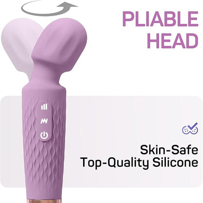 Personal Massager - 4H Runtime & Ultra-Quiet - Waterproof - 20 Modes 8 Speeds for Deep Tissue Back Massage, Post-Workout Recovery and Neck Muscle Relaxation（LX-Purple）