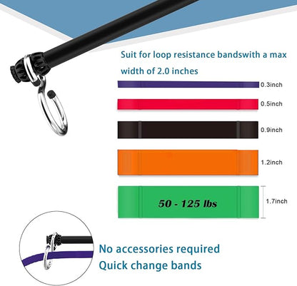 Resistance Band Bar, Portable Pilates Bar with Resistance Bands Home Gym Workouts Stick Squat Yoga Pilates Flexbands Kit for Full Body Shaping