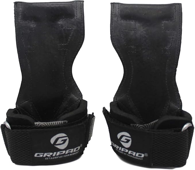 Gripad PRO Weight Lifting Gloves | Heavy Duty Straps | Alternative Power Lifting Hooks | Best for Deadlifts | Adjustable Neoprene Padded Wrist Wraps Support Bodybuilding