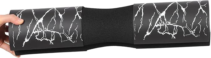 Barbell Cushion Pad Fitness Barbell Neck Protector with Thick Foam for Hip Thrusts and Squats, Black Marble Pattern Shoulder Support Pad for Weightlifting Training