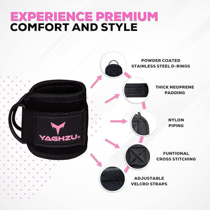 Ankle Straps for Cable Machines Women, Glute Kickback Cable Machine Attachments, Gym Ankle Cuffs, Wrist Cuffs for Workout, Leg Training Accessory, Fitness Gear for Home or Gym
