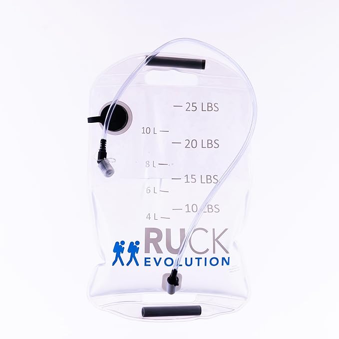 HydroRuck Pro Water Weight Bag for Rucking, 25 lbs Capacity, with Hydration Tube and Wide-Mouth Fill