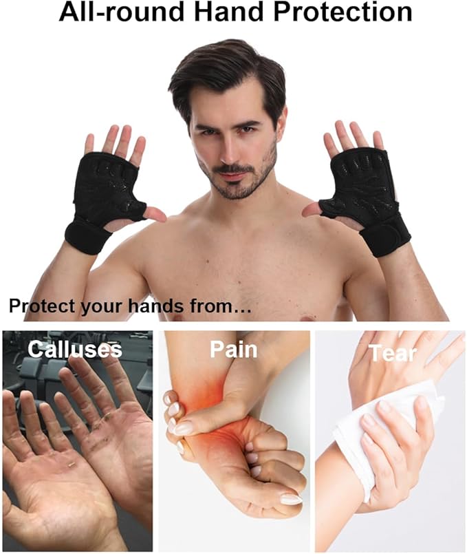 Weight Lifting Gloves, Wrist Wraps Wrist Straps for Weightlifting, Lifting Wrist Wraps Gym Gloves for Men Workout Gloves for Men Workout Gloves Women