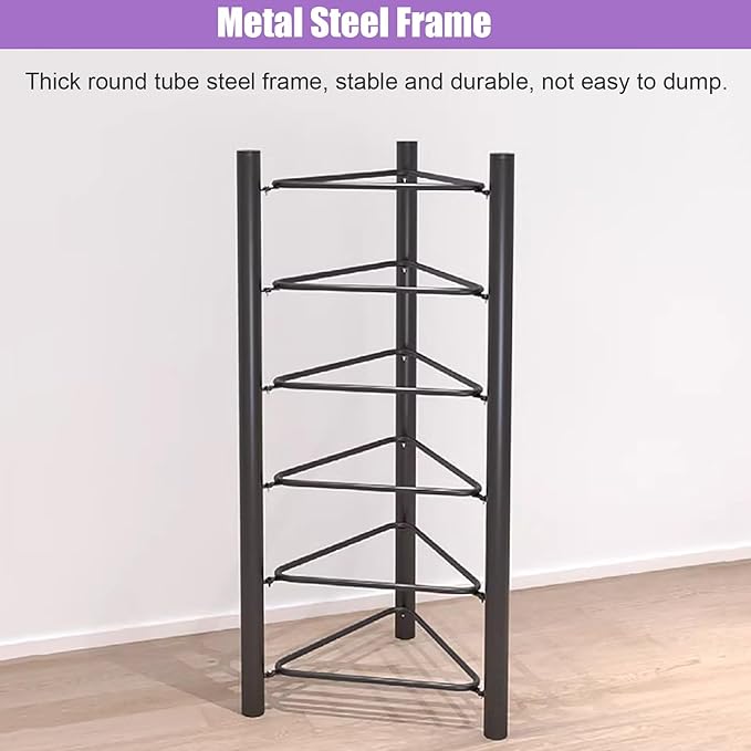 JYDQM Sports Ball Storage Rack Half Ball Balance Trainer Holder Freestanding Exercise Half Ball Stand Rack, Gym/Yoga Studio 5/6 Layer Stability Balls Organizer, Workout Equipment Shelf