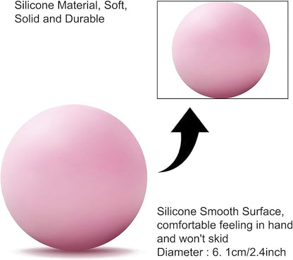 WOVTE Massage Lacrosse Ball for Sore Muscles, Shoulders, Neck, Back, Foot, Body, Deep Tissue, Trigger Point, Muscle Knots, Yoga and Myofascial Release (Pink)