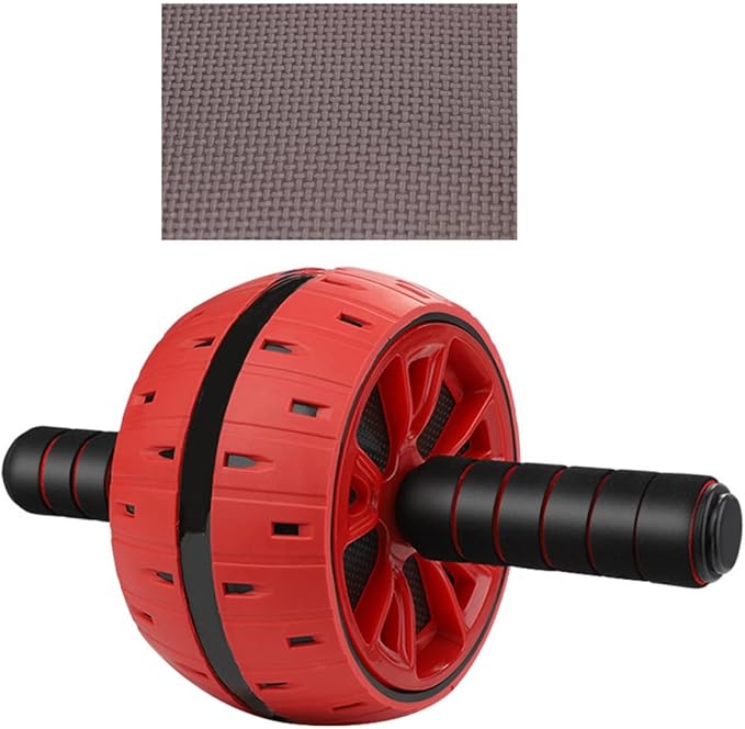 Core Strength Training Ab Wheel Roller with Knee Pad, Red Exercise Roller for Home and Gym Workout