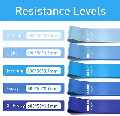1 | 5 Pack Resistance Bands for Working Out, Workout Equipment, Exercise Bands for Home Gym & Stretching, Pilates Equipment, Fitness Equipment