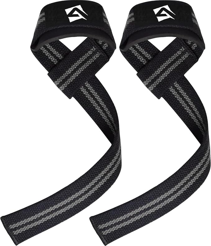 AQF Lifting Wrist Straps for Weightlifting, Powerlifting & Deadlifts – 23” Neoprene Padded Cotton Straps for Strength Training & Gym Workouts - Maximum Grip Support for Men & Women