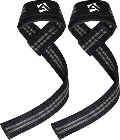 AQF Lifting Wrist Straps for Weightlifting, Powerlifting & Deadlifts – 23” Neoprene Padded Cotton Straps for Strength Training & Gym Workouts - Maximum Grip Support for Men & Women