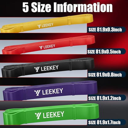 LEEKEY Resistance Bands, Exercise Bands with Handles,Pull Up Assist Bands - Band Set with Door Anchor - Bands for Working Out,Band for Men and Women Fitness Training,Home Workouts