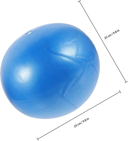 Small Pilates Ball 25cm Blue, Compact Yoga Exercise Ball for Home Workout Core Training, Reusable Gym Fitness Supply for Pilates and Physical Therapy