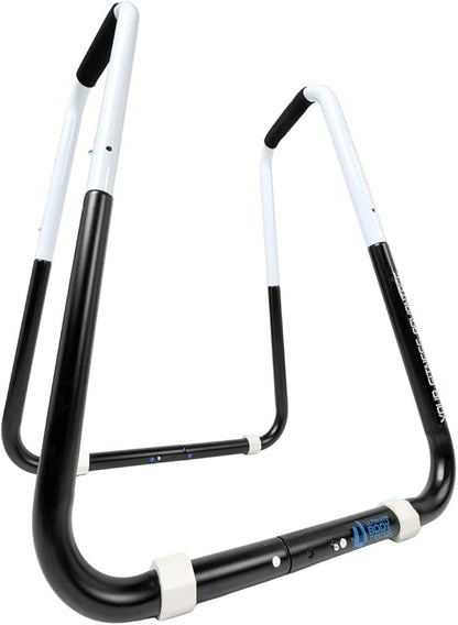 Ultimate Body Press Dip Bar Fitness Station - Adjustable Width Folding Dip Stand with Angled Grips, Stable Leveling and Easy Storage