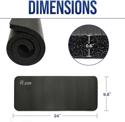 Impulse Yoga Knee Pads Cushion, Thick 1" (25mm) Workout Mat Provides Cushion for Kneeling & Elbows, Non-Slip & Portable Exercise Kneeling Pad for Yoga, Elbow, Wrist Pain, Planks, Pushups & Floor Exercises