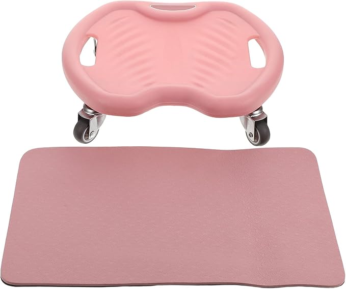 Toyvian Ab Roller Wheel 4-wheel Quiet Abdominal Exercise Machine with Kneeling Pad, Core Strength Trainer for Home Gym Workout and Fitness Training