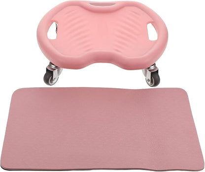 Toyvian Ab Roller Wheel 4-wheel Quiet Abdominal Exercise Machine with Kneeling Pad, Core Strength Trainer for Home Gym Workout and Fitness Training