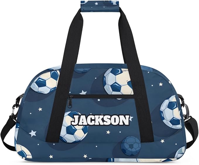 Personalized Soccer Gym Duffel Bags for Kids Boys with Custom Name Sport Bags for Training Travel Overnight Weekender