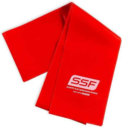 Serious Steel Fitness Flat Resistance Bands for Upper and Lower Body Strength Training and Exercise. (Non-Latex Flat Physical Therapy Exercise Bands - 4" x 25 Yards or 4" x 5 Feet)