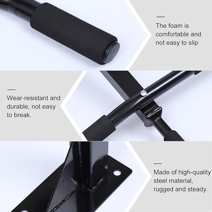 Adjustable Wall-mounted Pull up Bar for Home Gym Heavy Duty Steel Chin up Bar Upper Body Workout for Strength Training