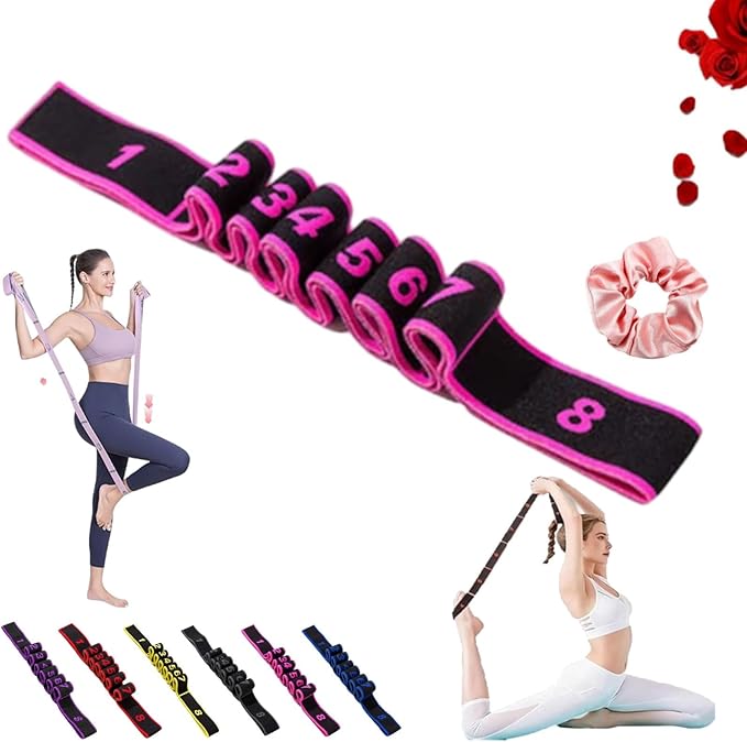 Fitness Resistance Band for Stretching and Yoga, Multifunction Elastic Exercise Bands, 8 Loops Elastic Exercise Bands Fitness Equipment for Full Body Stretching Shaping and Training