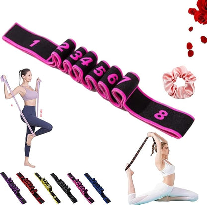 Fitness Resistance Band for Stretching and Yoga, Multifunction Elastic Exercise Bands, 8 Loops Elastic Exercise Bands Fitness Equipment for Full Body Stretching Shaping and Training