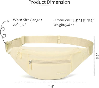 MAXTOP Large Crossbody Fanny Pack with 4-Zipper Pockets,Gifts for Enjoy Sports Festival Workout Traveling Running Casual Hands-Free Wallets Waist Pack Phone Bag Carrying All Phones