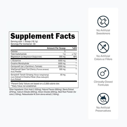 Transparent Labs Post - Post-Workout Recovery Muscle Builder with L-Glutamine, Beta-Alanine and BetaPure Betaine Anhydrous for Muscle Recovery and Muscle Building - 30 Servings, Strawberry Lemonade