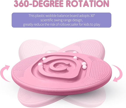 Kids Maze Balance Board - Wobble Trainer for Ski Surf Snowboard, Non-Slip Sensory Rocker Ages 3-12, Core Therapy & Skate Prep