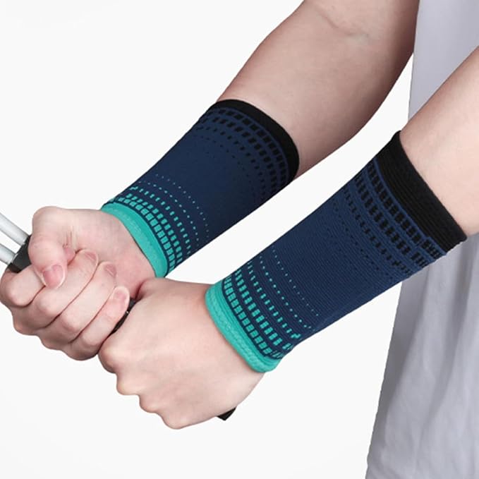 2pcs Weightlifting Wrist Wraps Compression Knitted Portable Wrist Supports Fitness Training Brace for Gym Exercise