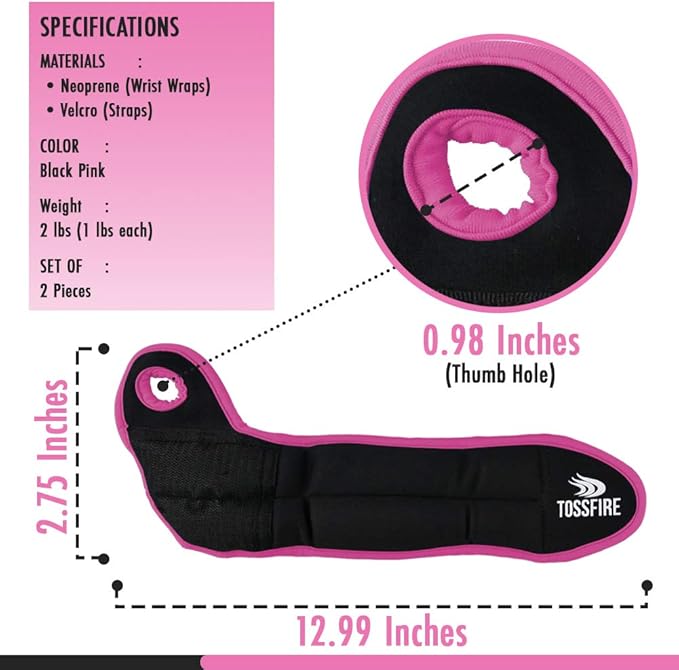 Comfecto Wrist Weights with Thumb Loops Lock, 1lb*2 2lbs*2 for Running, Strength Training, Walking, Exercises, Gym, Cardio, Men, Women