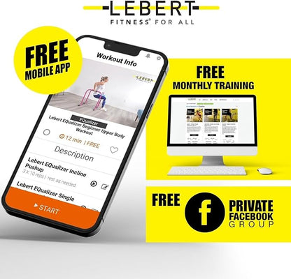 Lebert Fitness Parallette Push Up Bars Dip Station Stand - Perfect for Home and Garage Gym Exercise Equipment - Gymnastics, Calisthenics, Strength Training Parallel Bars for Men and Women