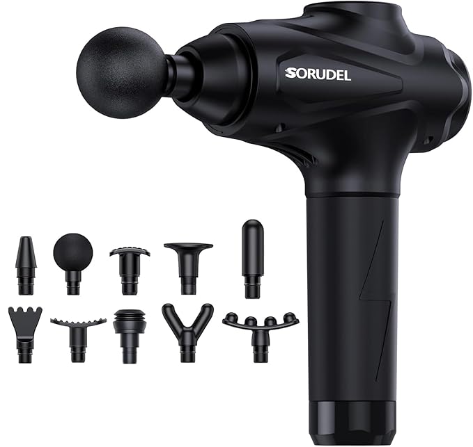Massage Gun Deep Tissue, Massage Gun, Muscle Massager with 30 Speed Levels 10 Heads Black
