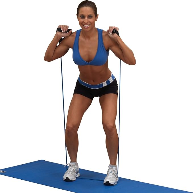 Body-Solid Tools Medium Resistance Tube Bands - Exercise Tubes for Workouts, Beachbody Fitness, Home Gym - Durable Resistance Tubing with Comfort Grip Handles