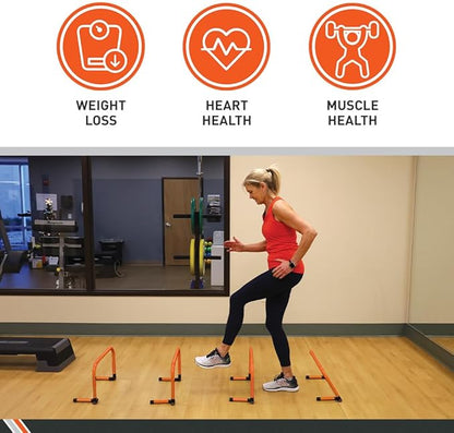 Body Sport Adjustable Athletic Speed Training Hurdles, Jumping & Speed Training Fitness Equipment, Hurdles for Track & Field, Basketball, Soccer & More, Set of 5