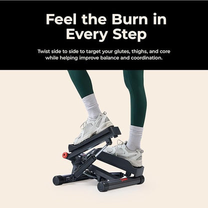 Sunny Health & Fitness Mini Steppers for Exercise at Home, Stair Step Workout Machine with Optional Resistance Bands, Full Body Cardio Equipment, Optional Free SunnyFit App Connection Smart Stepper
