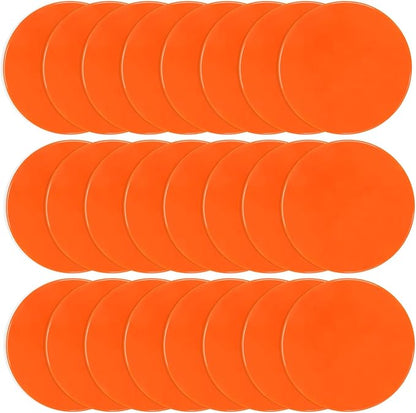 Poly Spots 4" or 9" Flat Cones Spot Markers for Gym/PE Training, Dance, 12/18/24 Pcs Non-Slip Rubber Floor Dots Flat Disc Markers for Soccer Basketball Sports Agility Drills, Classroom Activities